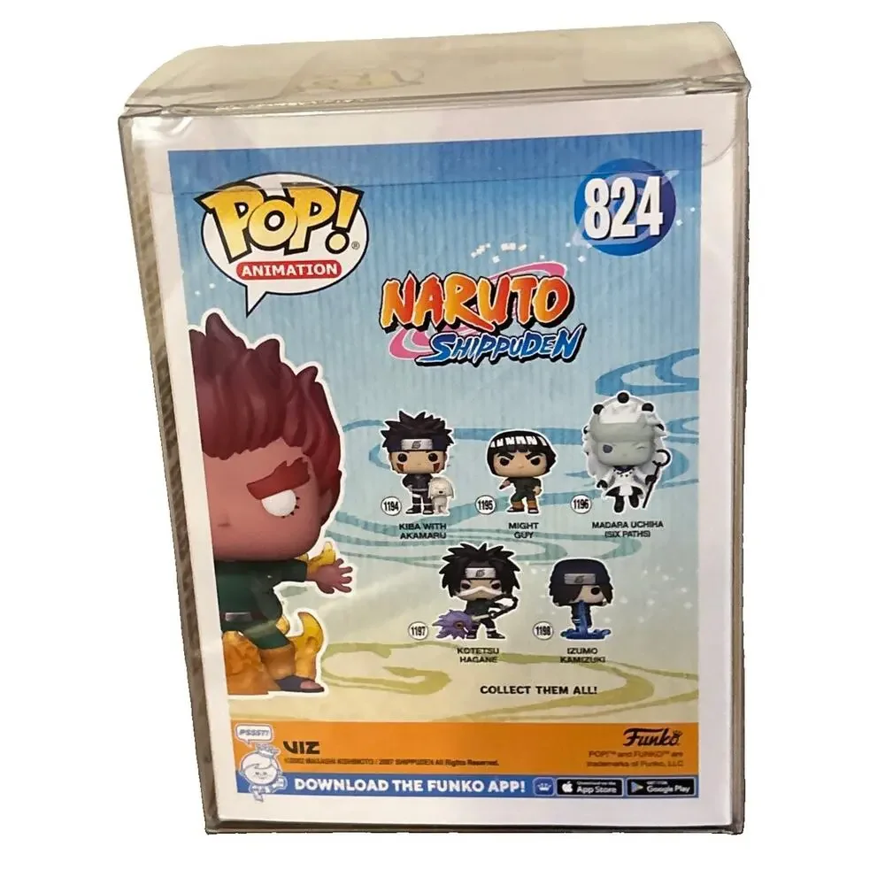 Funko Pop Naruto Might Guy (Eight Inner Gates) #824 Exclusive Glows W/Protector